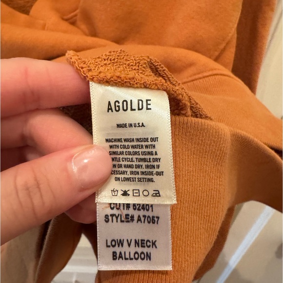 Agolde Medium V-Neck Pumpkin Sweatshirt.⚡️💗 - Picture 4 of 5
